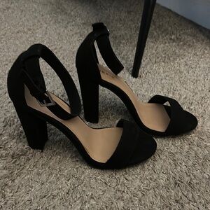 Torrid Black Chunky Heel Sandals with Ankle Strap